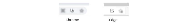 icono que se sitúa en la barra superior para instalar la aplicación. Solo en Chrome y Edge