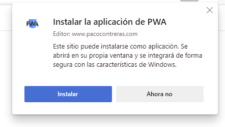 Pantalla en la que se pide la aprobación para la instalación de la aplicación.
